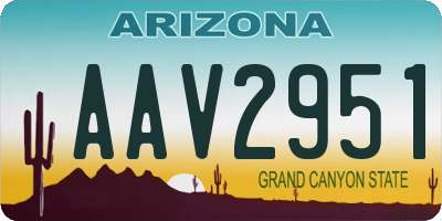 AZ license plate AAV2951