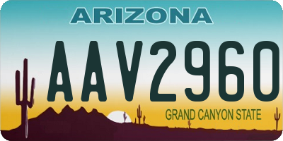 AZ license plate AAV2960
