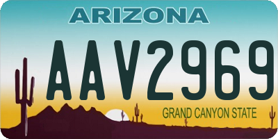 AZ license plate AAV2969