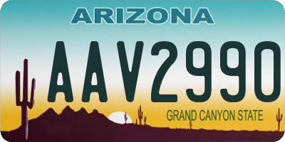 AZ license plate AAV2990