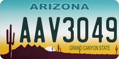 AZ license plate AAV3049