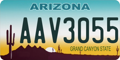 AZ license plate AAV3055