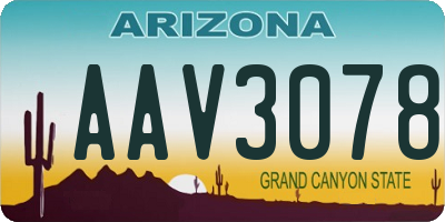 AZ license plate AAV3078