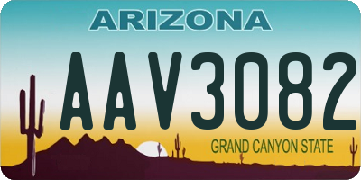 AZ license plate AAV3082