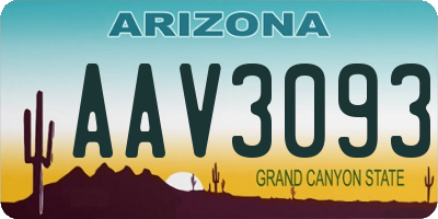 AZ license plate AAV3093