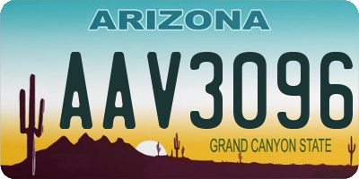 AZ license plate AAV3096