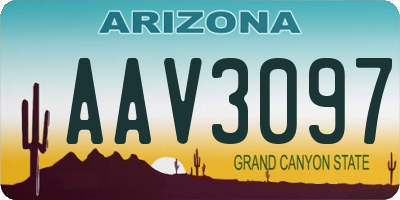 AZ license plate AAV3097