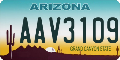 AZ license plate AAV3109