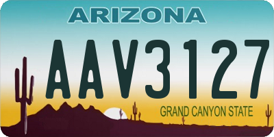 AZ license plate AAV3127