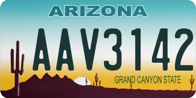 AZ license plate AAV3142