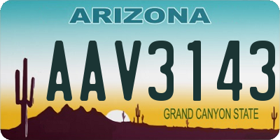 AZ license plate AAV3143