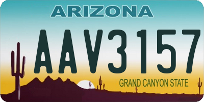 AZ license plate AAV3157