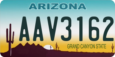 AZ license plate AAV3162