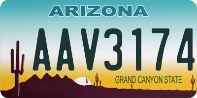 AZ license plate AAV3174