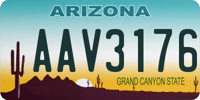 AZ license plate AAV3176