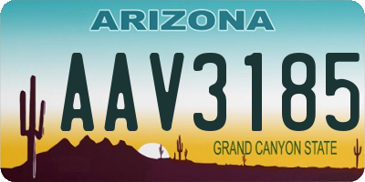 AZ license plate AAV3185