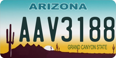 AZ license plate AAV3188