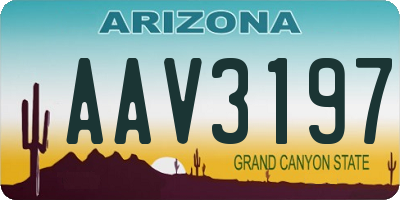 AZ license plate AAV3197