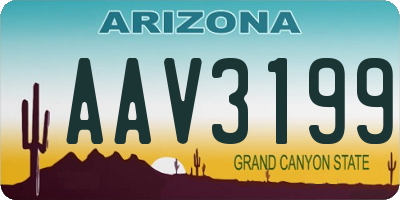 AZ license plate AAV3199