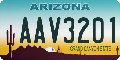 AZ license plate AAV3201