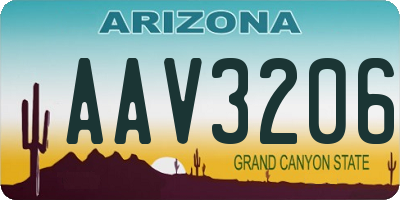 AZ license plate AAV3206
