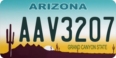 AZ license plate AAV3207