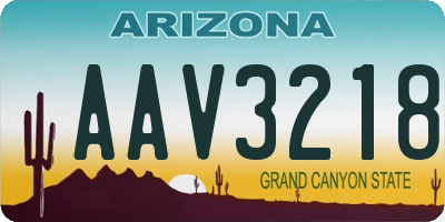 AZ license plate AAV3218