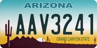 AZ license plate AAV3241