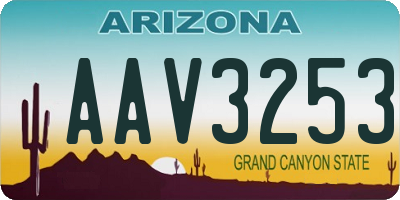AZ license plate AAV3253