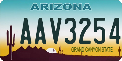 AZ license plate AAV3254