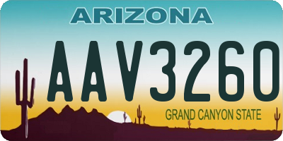 AZ license plate AAV3260
