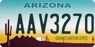 AZ license plate AAV3270