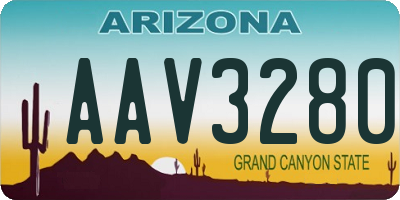AZ license plate AAV3280