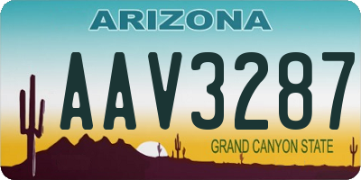 AZ license plate AAV3287
