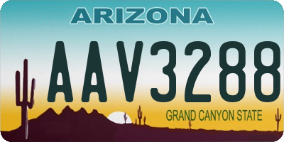 AZ license plate AAV3288