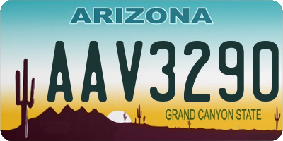 AZ license plate AAV3290