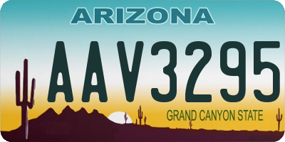 AZ license plate AAV3295