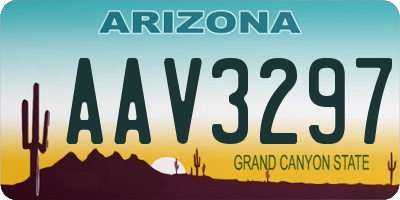 AZ license plate AAV3297
