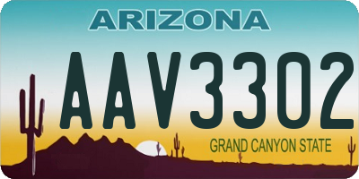 AZ license plate AAV3302