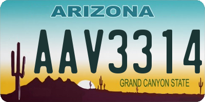 AZ license plate AAV3314