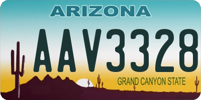 AZ license plate AAV3328