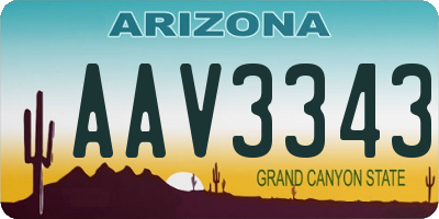 AZ license plate AAV3343