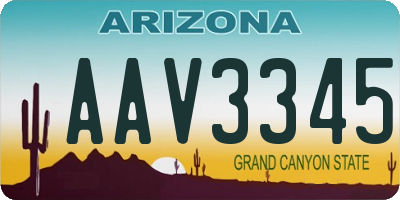 AZ license plate AAV3345