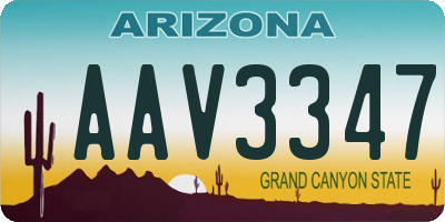 AZ license plate AAV3347
