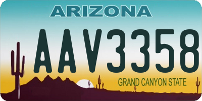 AZ license plate AAV3358