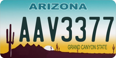 AZ license plate AAV3377