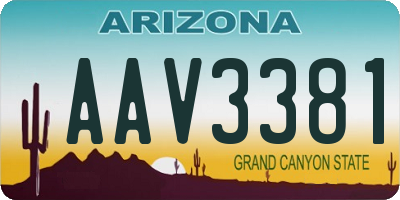 AZ license plate AAV3381