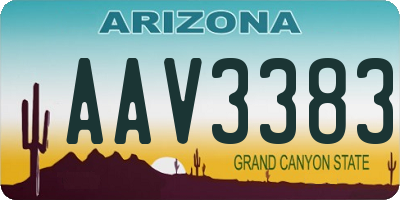 AZ license plate AAV3383