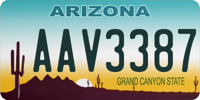 AZ license plate AAV3387