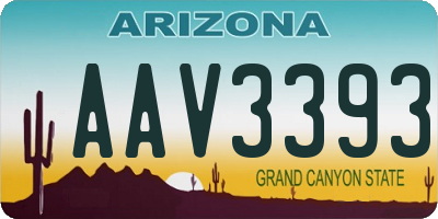 AZ license plate AAV3393